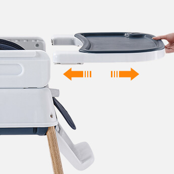 Detachable tray with three position adjustment