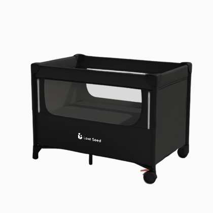 Black baby bedside crib