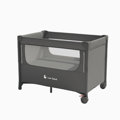 Grey baby bedside crib