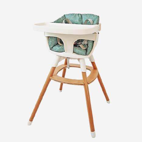 Babypie 360 rotation solid wood baby high chair