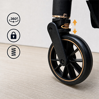 Shock-Absorbing Swivel Front Wheels