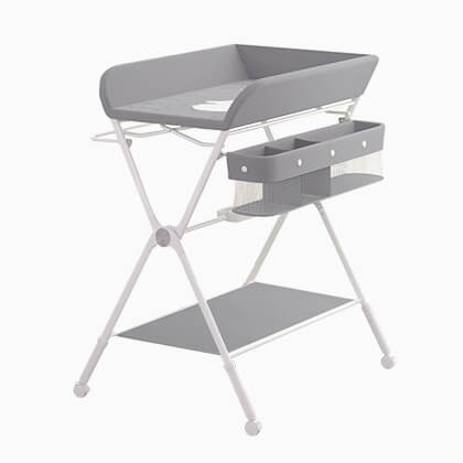 Grey foldable baby changing table